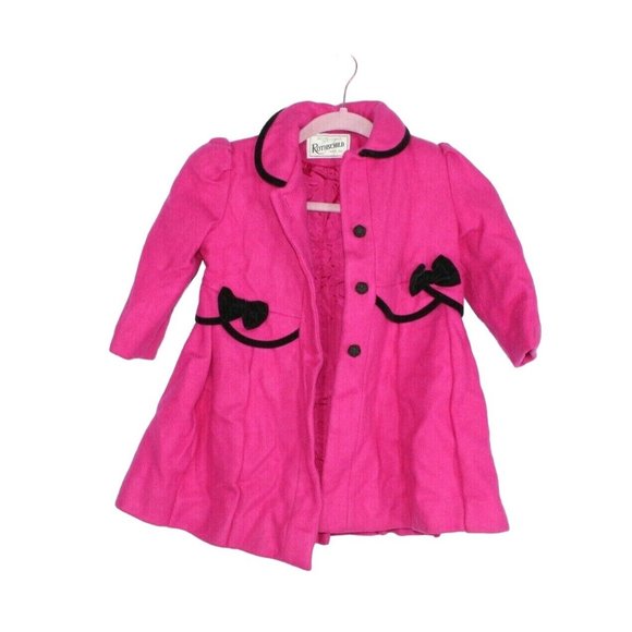 Rothschild Other - Rothschild Pink Wool Velvet Trim Long Dress Coat Size 4T